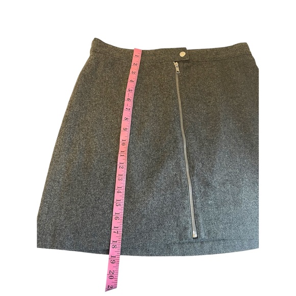 Madewell Grey Wool Blend Zip Front Skirt Size 10 - Picture 8 of 9